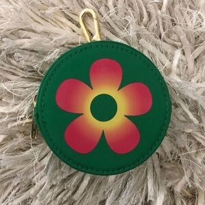 Marc Jacobs Daisy Wild Green Coin Purse Gold Keychain